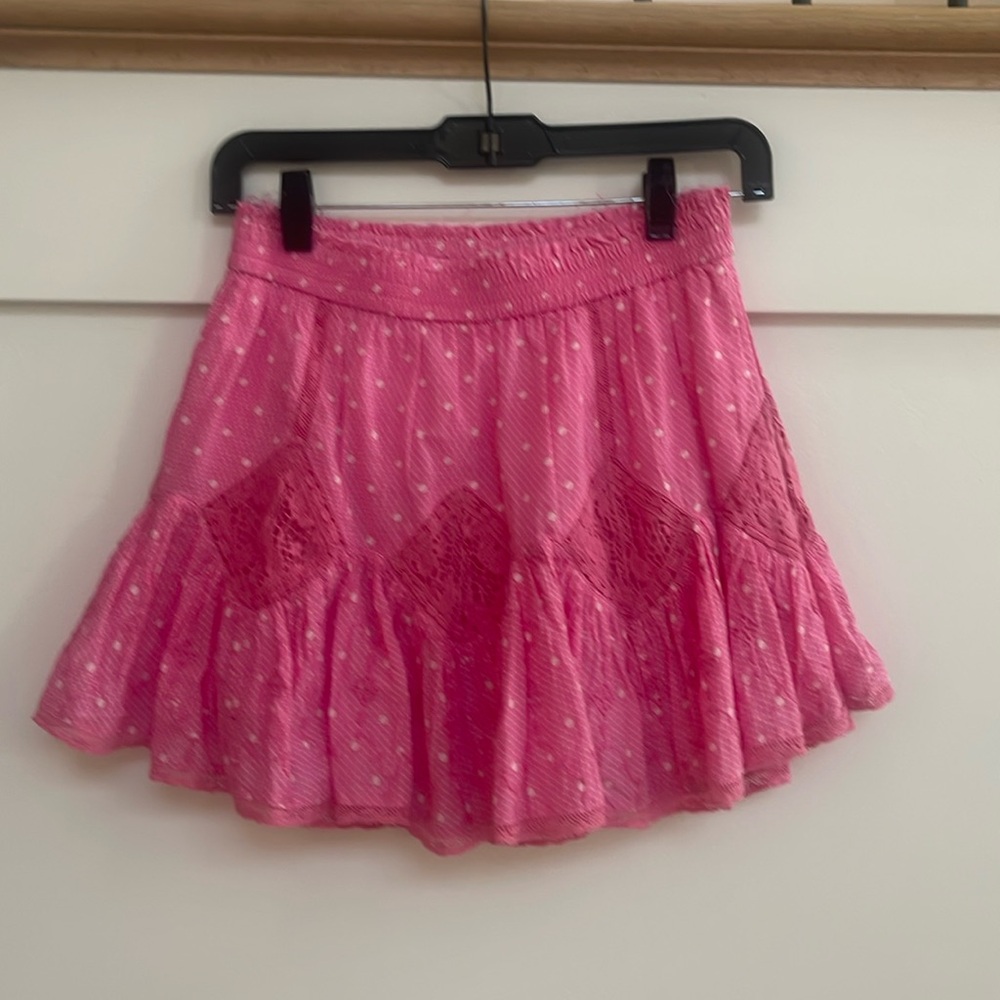 LoveShackFancy size XS pink mini skirt